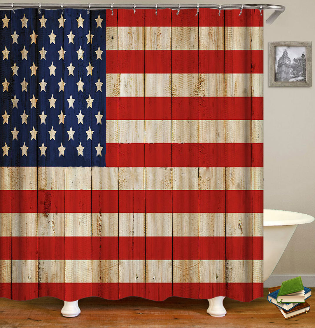 Red White Blue Shower Curtain