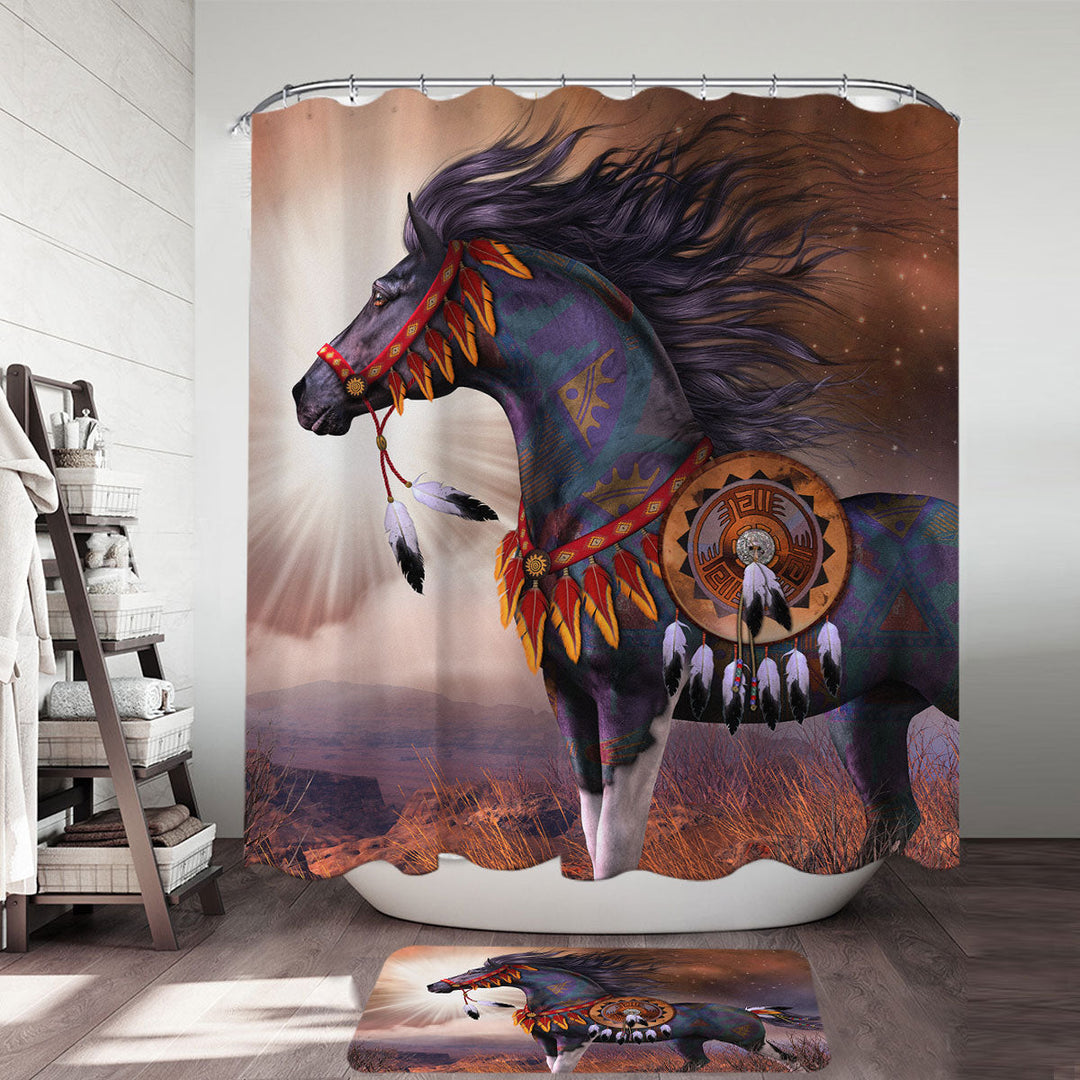 Shower Curtain with Horses