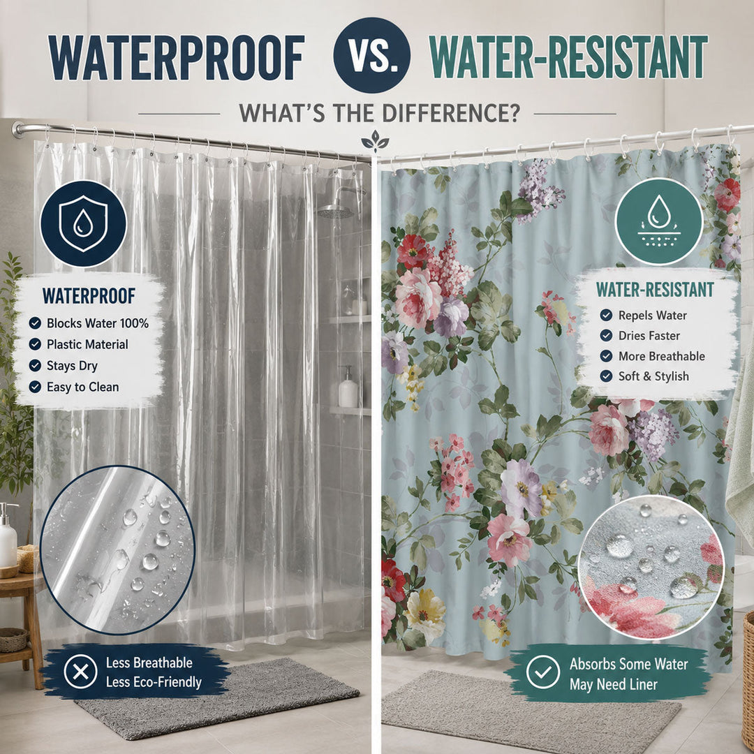 Waterproof Shower Curtain vs. Water-Resistant Shower Curtain