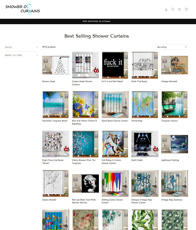 Best Selling Shower Curtains