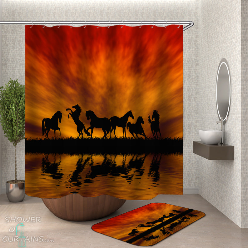 Horse Shower Curtains Collection 