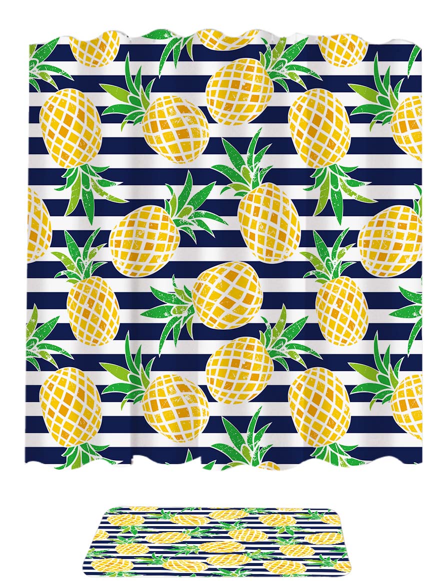 Pineapple Shower Curtain and Fabric Pineapple Shower Curtains