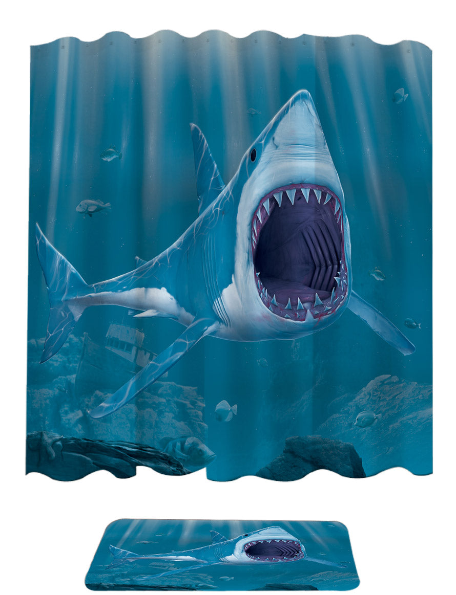 Shark Shower Curtain and Shark Shower Curtains Sets