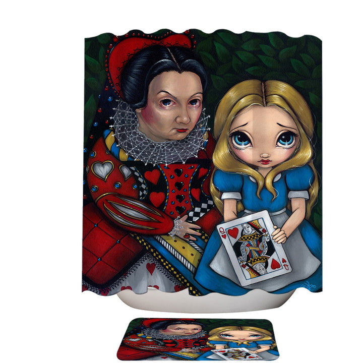 Alice and the Queen of Hearts Shower Curtain