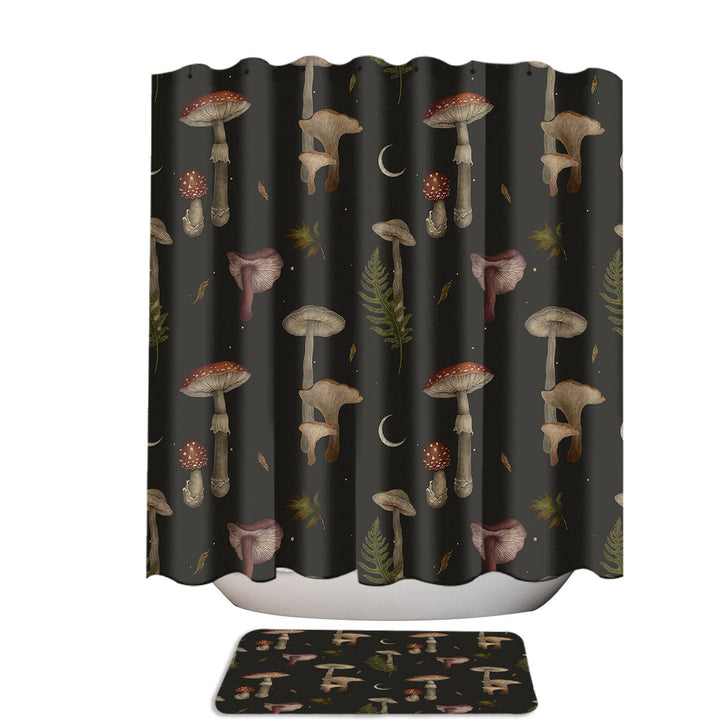 Autumn Forest Mushrooms Cool Shower Curtains