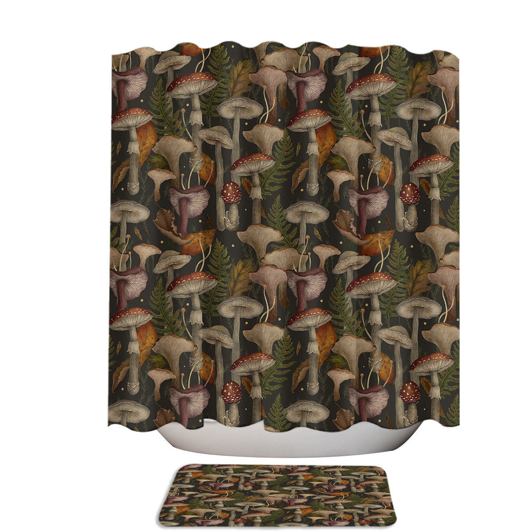 Autumn Forest of Mushrooms Shower Curtain