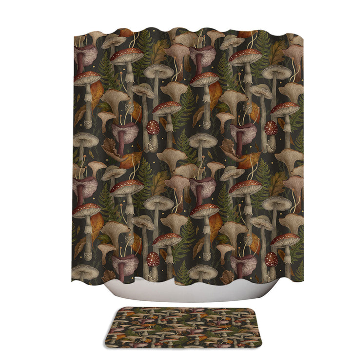 Autumn Forest of Mushrooms Shower Curtain