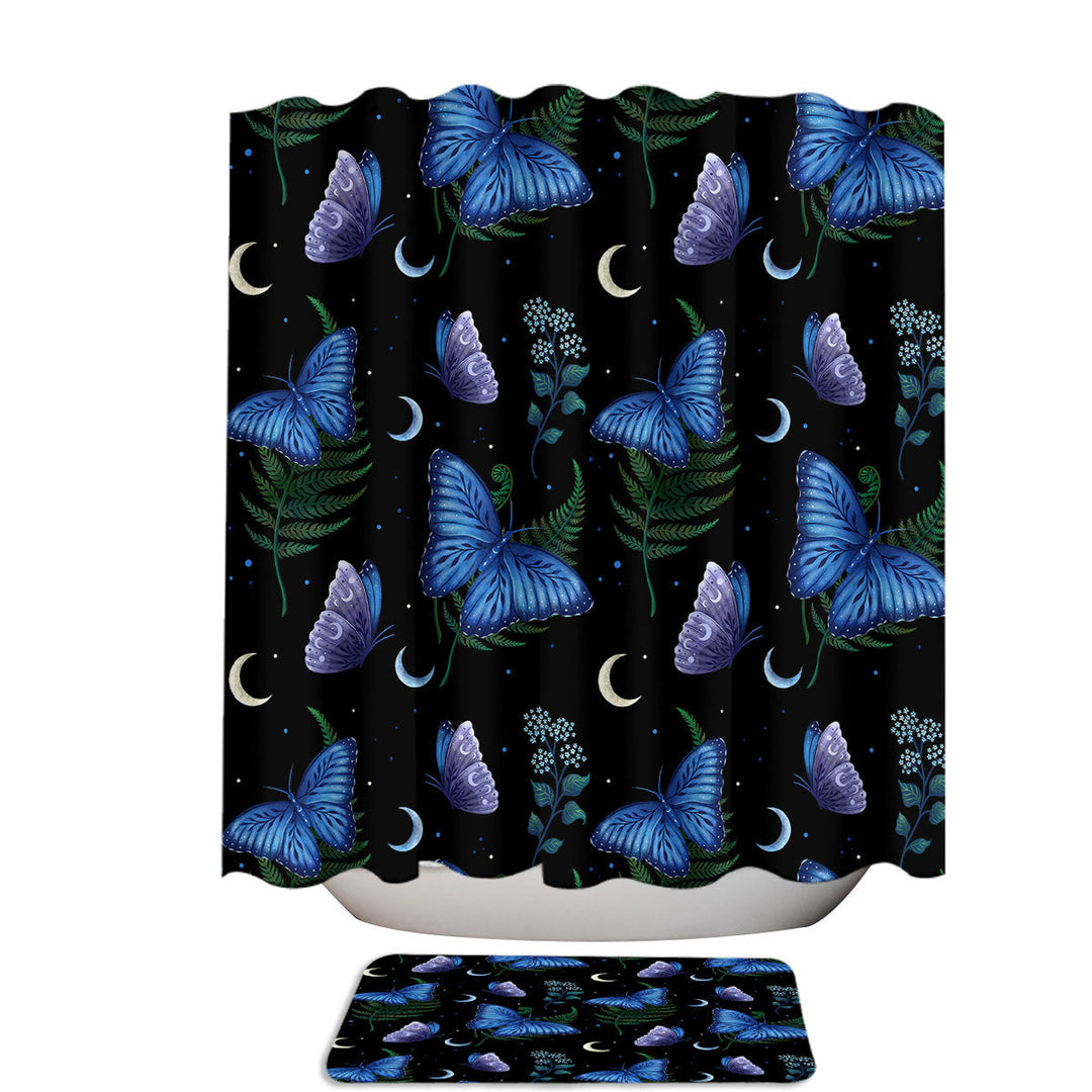Blue Morpho Butterfly Extra Wide Shower Curtain