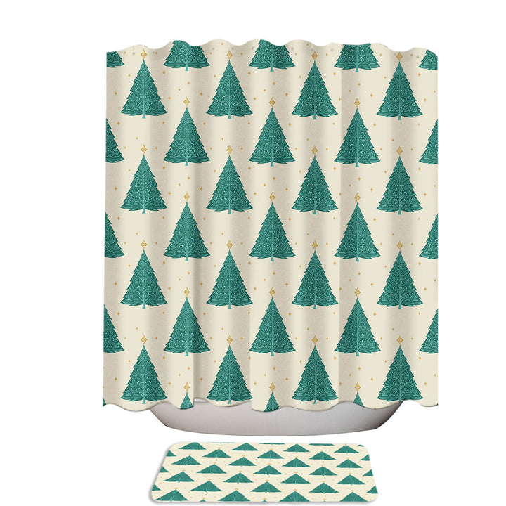 Christmas Night Tree Pattern 78 Inch Shower Curtain