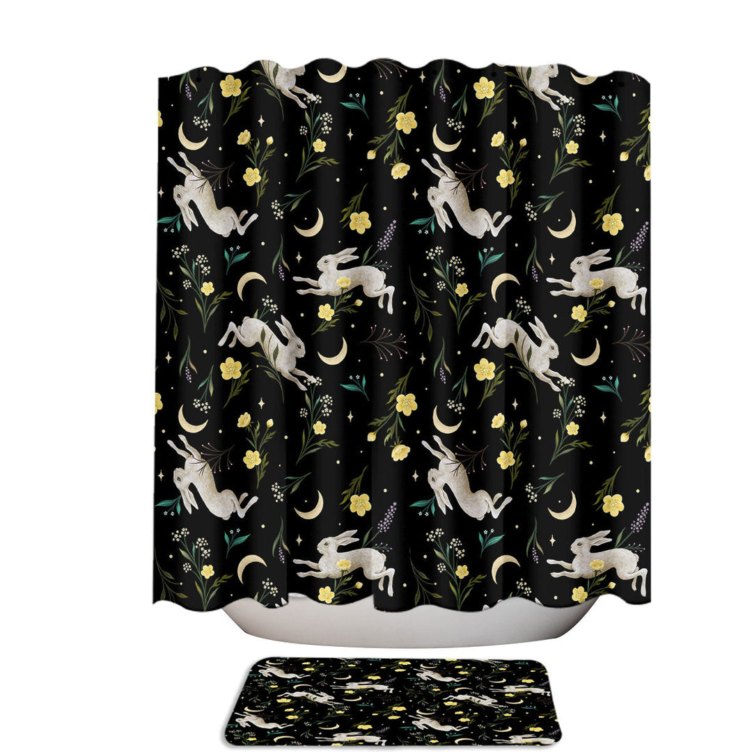 Easter Bunny Night Garden Unique Shower Curtains