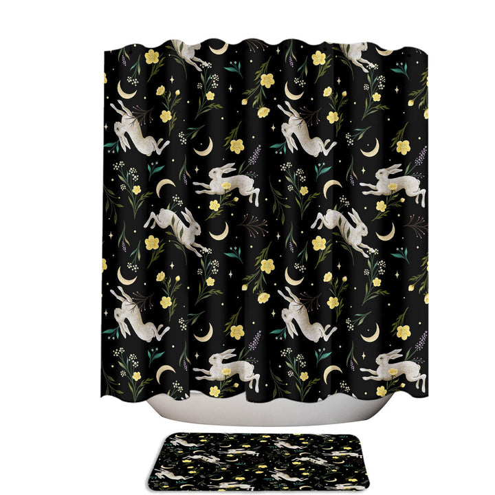 Easter Bunny Night Garden Unique Shower Curtains