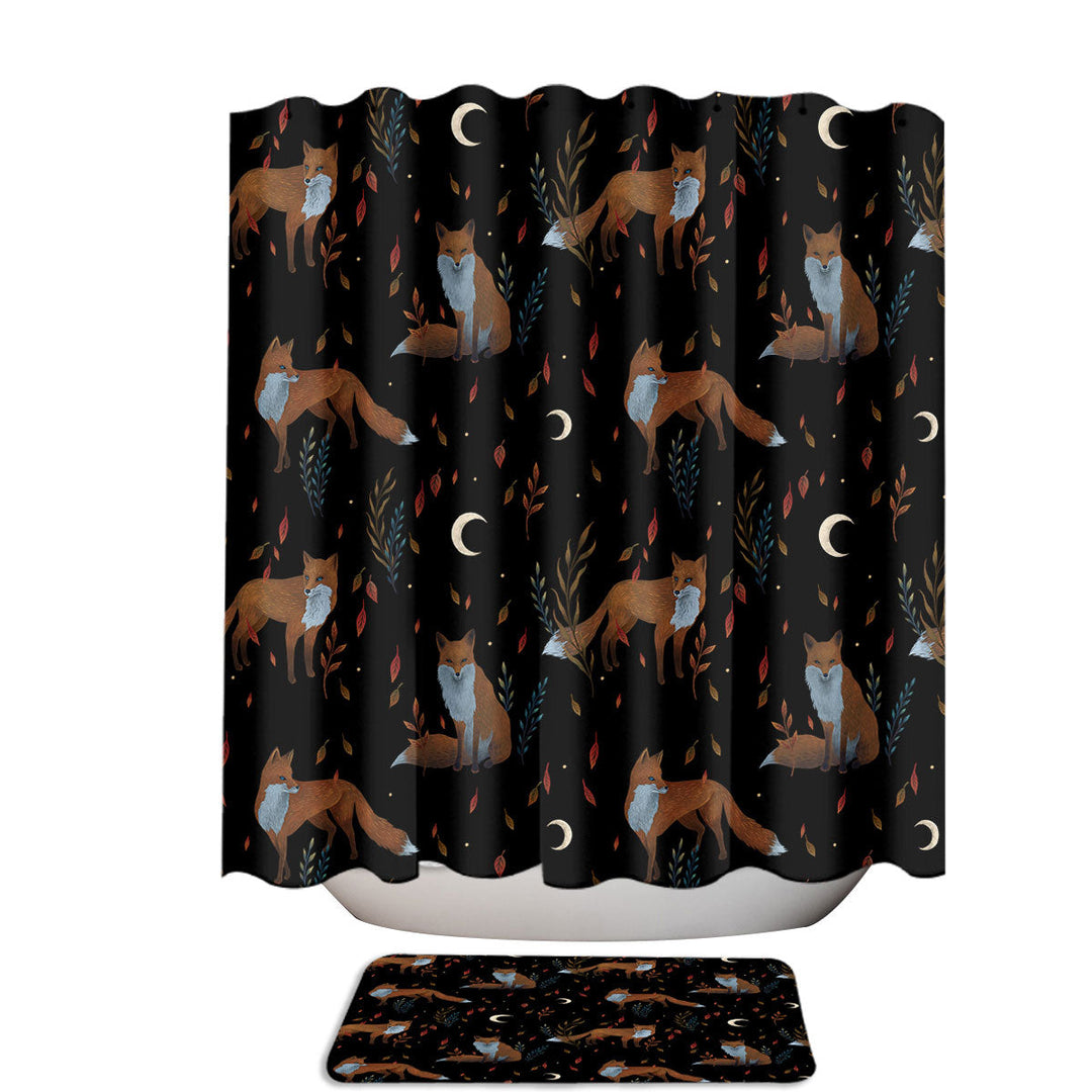Fall Autumn Foxes Shower Curtains