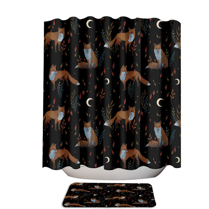 Fall Autumn Foxes Shower Curtains