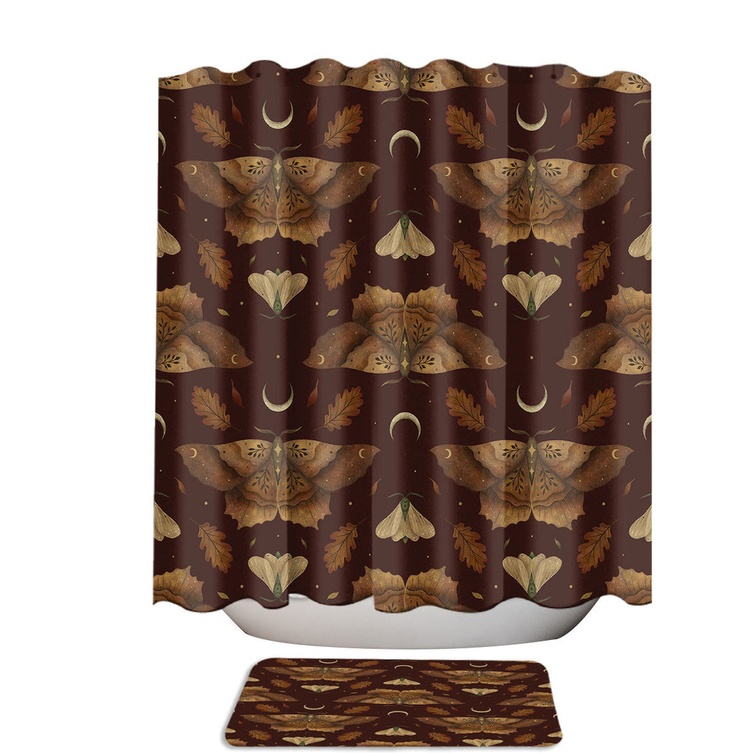 Fall Autumn Leaves and Moths Shower Curtain