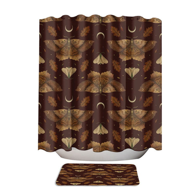 Fall Autumn Leaves and Moths Shower Curtain