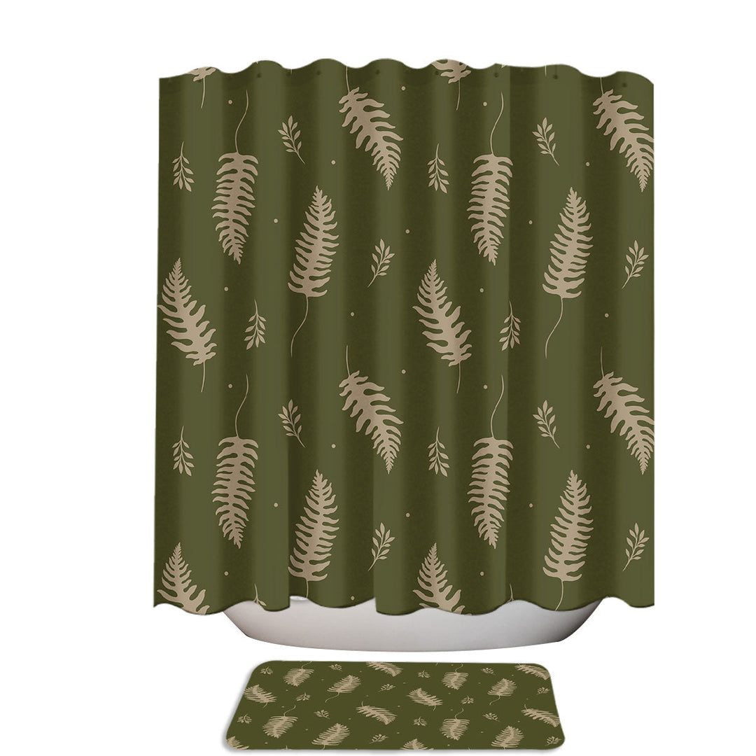 Green Autumn Ferns Extra Long Shower Curtain
