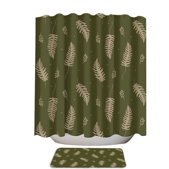 Green Autumn Ferns Extra Long Shower Curtain