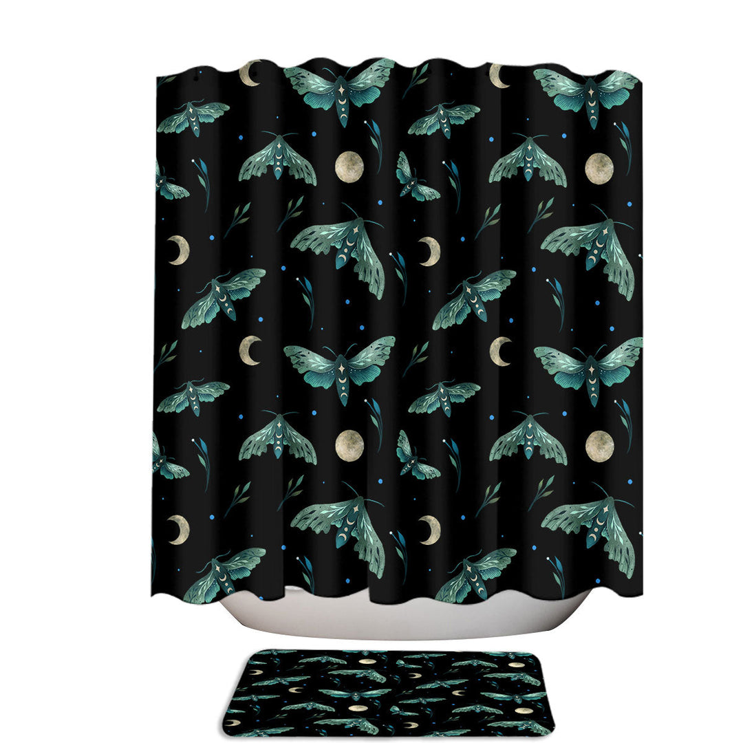 Lime Hawkmoth Moths Night Shower Curtains