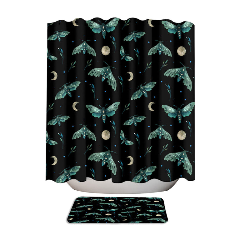 Lime Hawkmoth Moths Night Shower Curtains