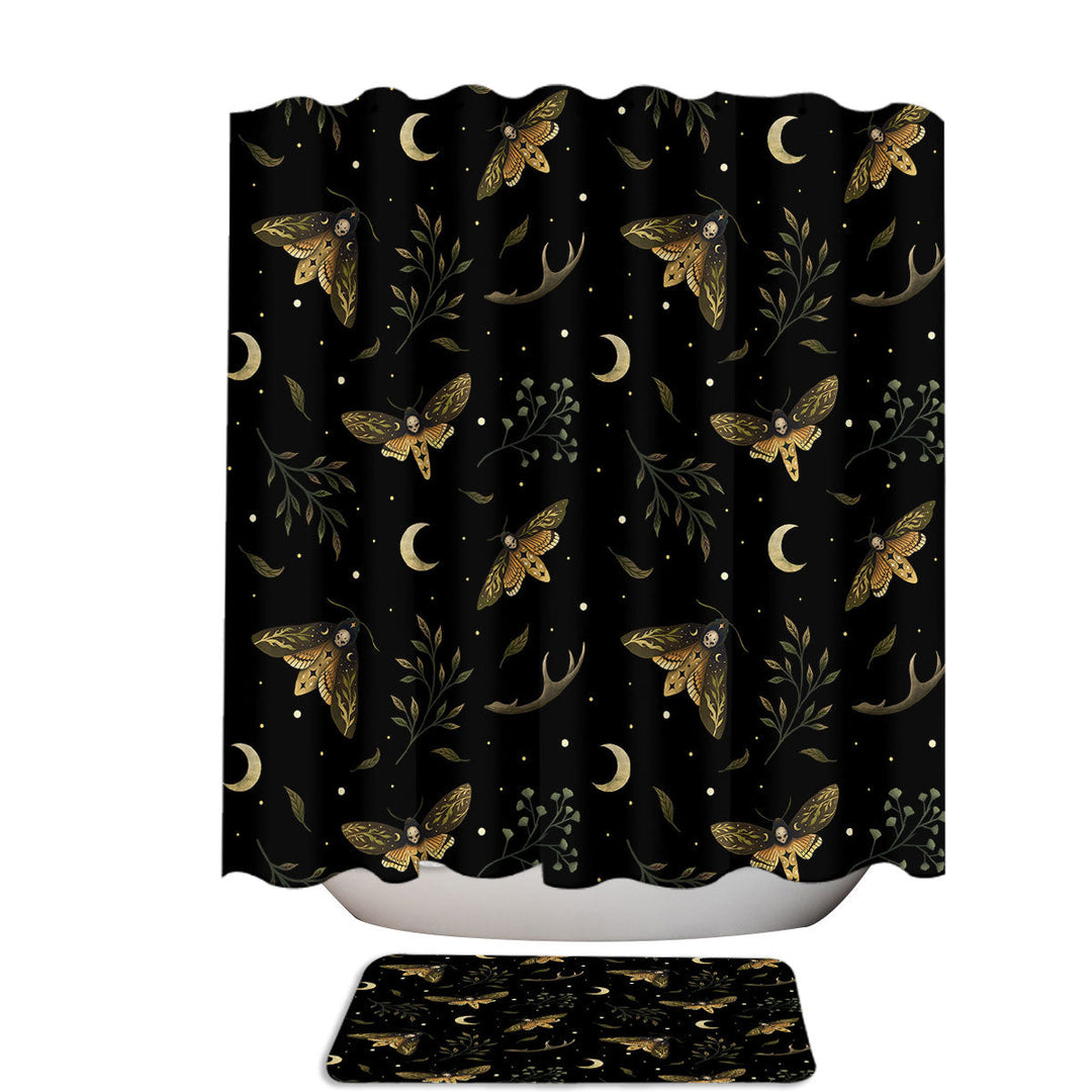 Moonlit Deaths Head Moths Shower Curtain