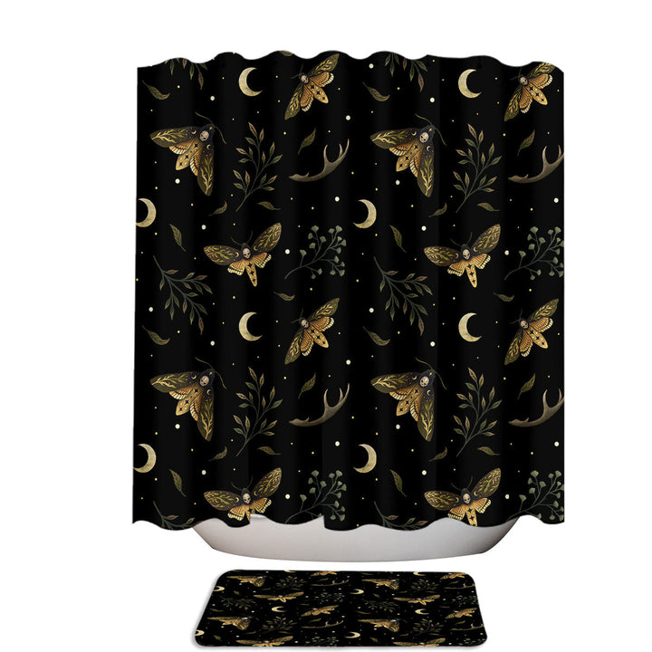 Moonlit Deaths Head Moths Shower Curtain