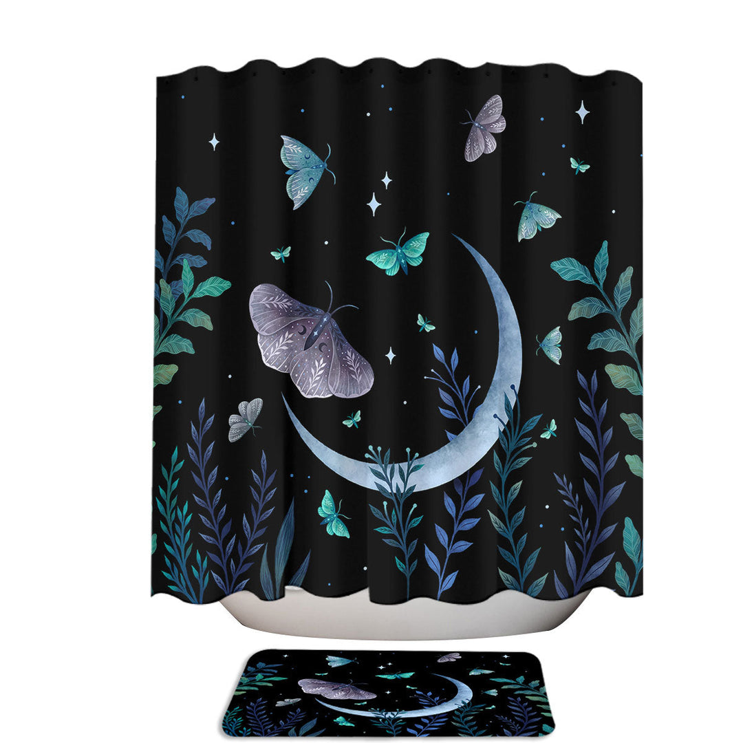 Moth Garden Shower Curtains