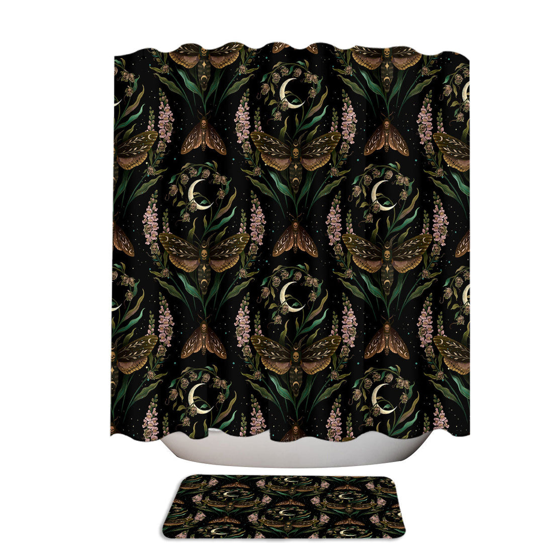 Poison Bloom Foxglove and Deaths Head Moths Shower Curtains