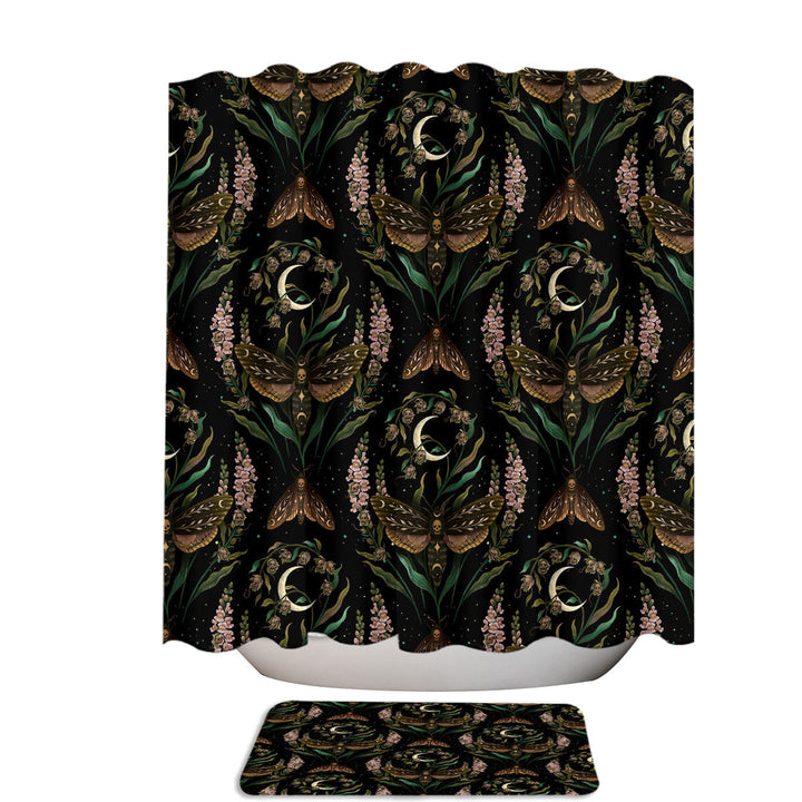 Poison Bloom Foxglove and Deaths Head Moths Shower Curtains