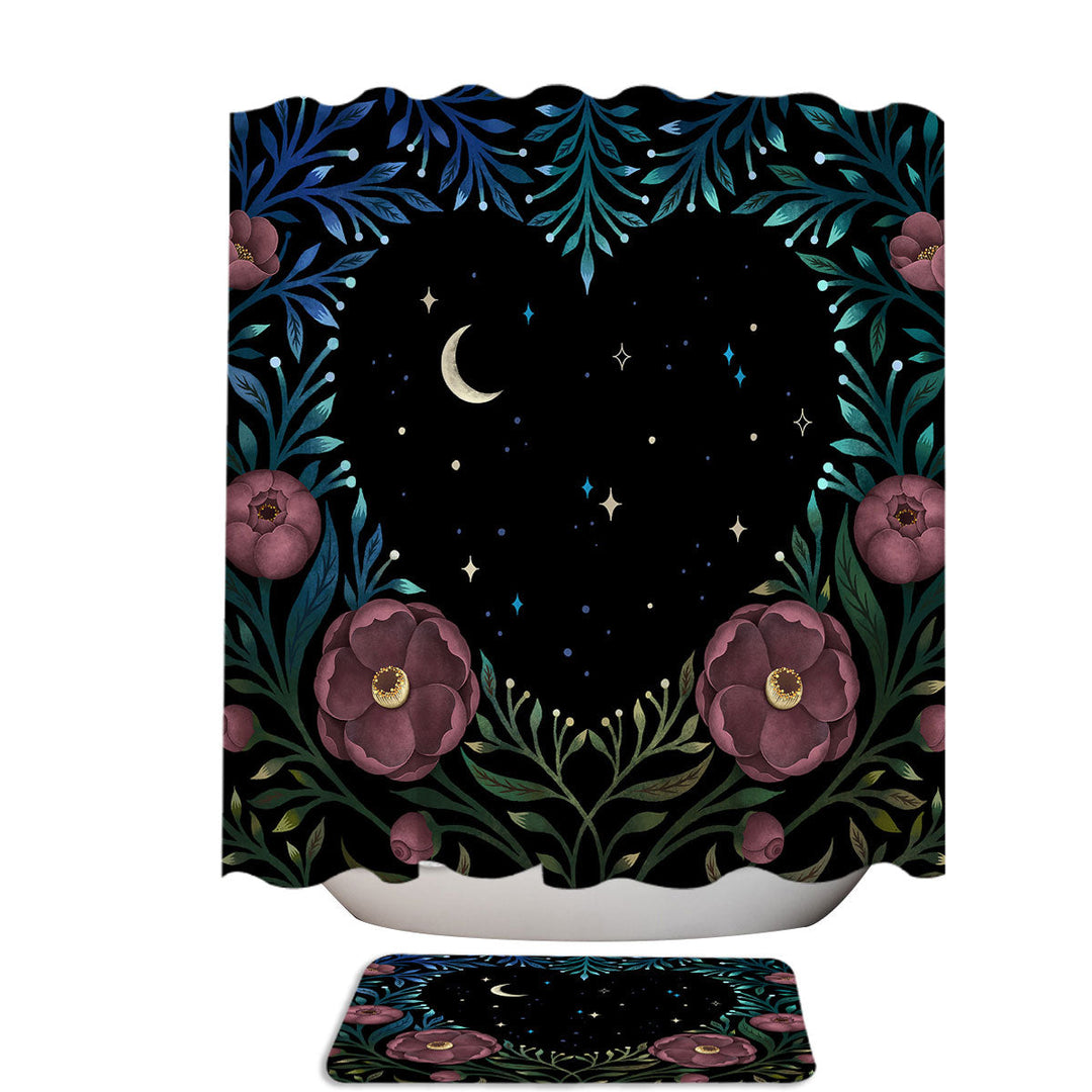 Romantic Night the Heart of the Cosmos Flower 78 Inch Shower Curtain