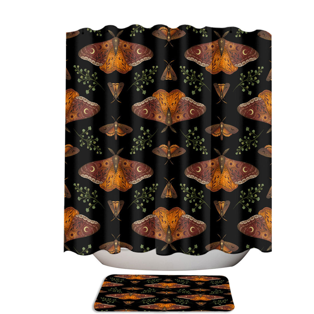 Twilight Moths of Autumn Unique Shower Curtains