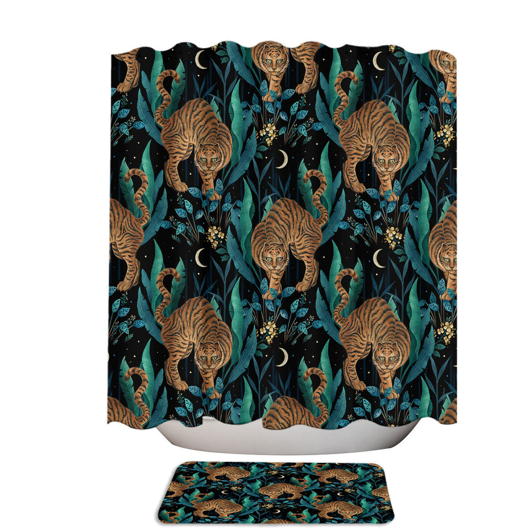 Year of Tiger and Leaves Shower Curtain