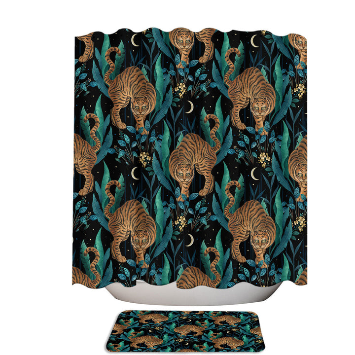 Year of Tiger and Leaves Shower Curtain