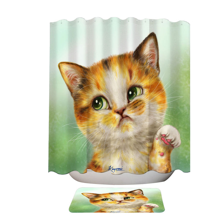 Funny Trendy Shower Curtains Cats Whatever the Unsatisfied Kitten