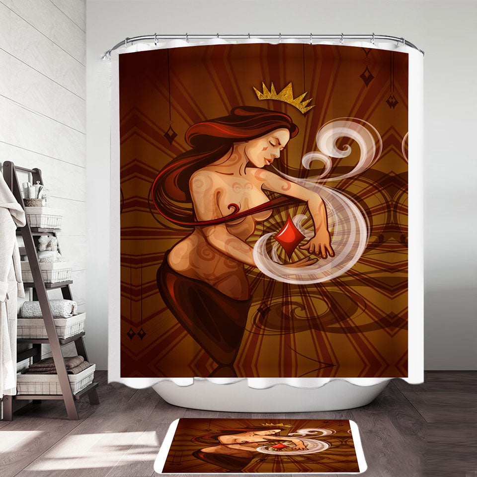 Sexy Shower Curtains Cool Art Queen of Diamonds