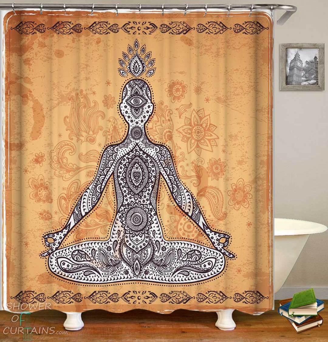 Shower Curtains with Buddha