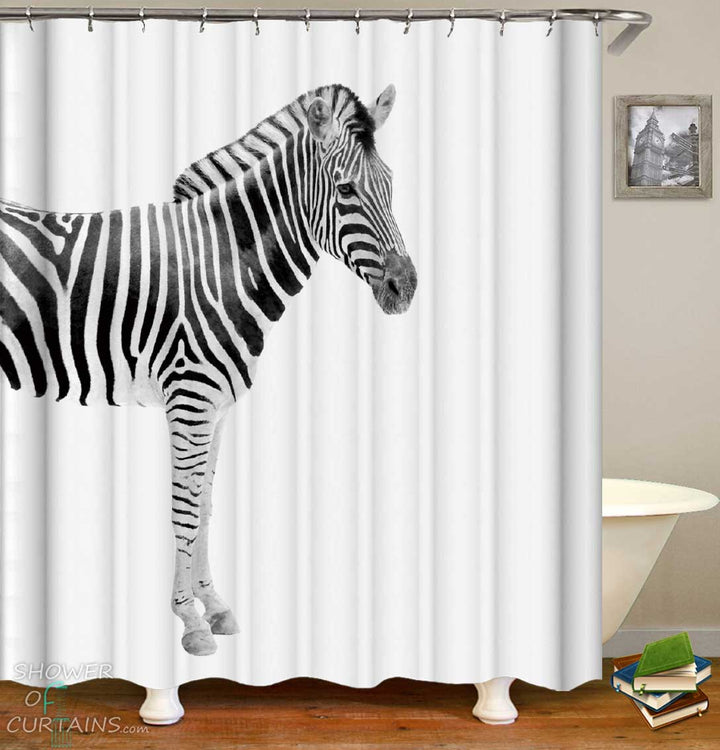 Shower Curtains with Elegant Zebra Profile